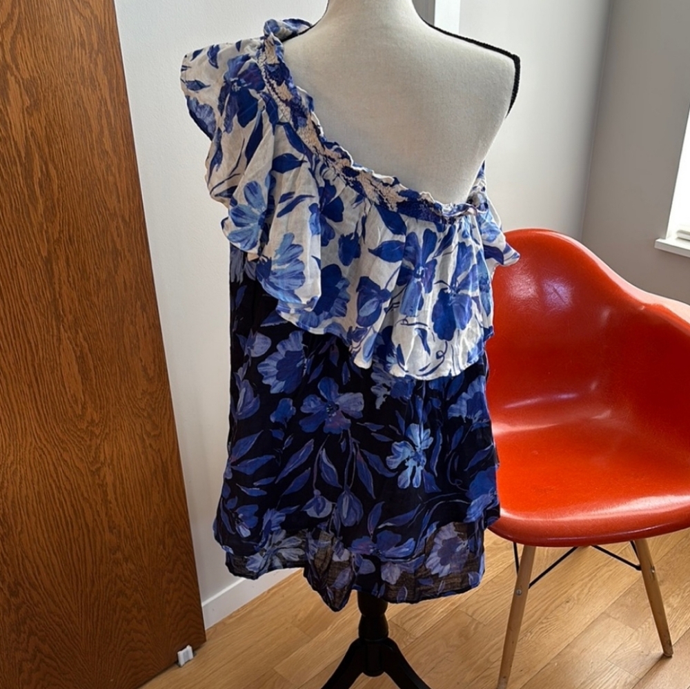 ๐ Anthropologie Floral Dress One Shoulder and Tiered Style. NWT - Picture 6 of 16